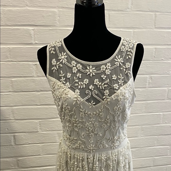 BHLDN Eliza beaded dress ivory 6 - Picture 6 of 9